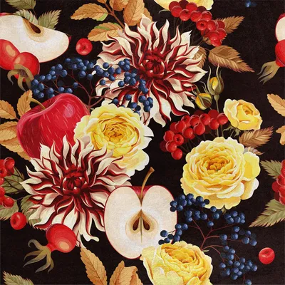 Image de Royal Velvet Tissu Polyester A Coudre - Motif Fleurs d'Automne