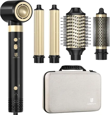 Produktbild von 7in1 Airstyler 110,000U/Min, 30M/S Föhn mit Diffusor,Warmluftbürste, Auto Lockenstab, Air Haarglätter, 500 Millionen Ionen Hairstyler für Multistyling