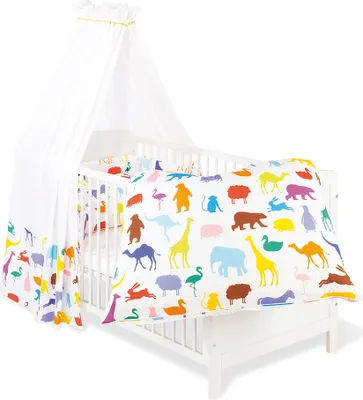 Produktbild von Textile Ausstattung für Kinderbetten 'Happy Zoo', 4-tlg.