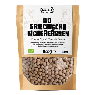 Produktbild von Apsogo Kichererbsen aus Griechenland - Getrocknet & Vegan, 500g
