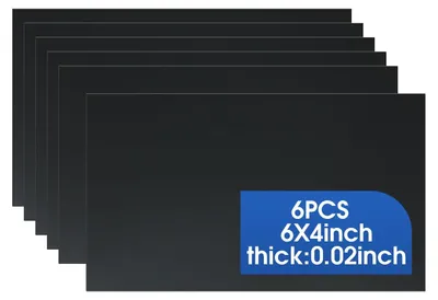 6 ABS-Kunststoffplatten, schwarz, 152x102x0,5 mm