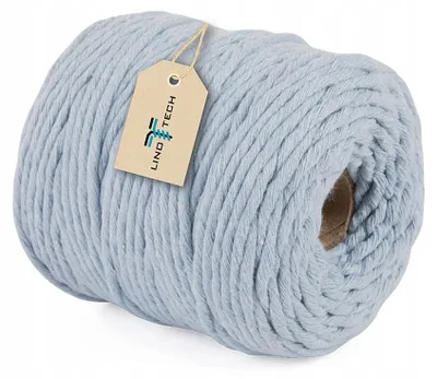 Produktbild von Linotech Makramee-Garn Celeste Blue 5mm 100m 100% Baumwolle