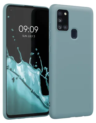 Produktbild von kwmobile Handyhülle für Samsung Galaxy A21s Hülle - TPU Case - Kabelloses Laden - Schutzhülle Cover in Arctic Night