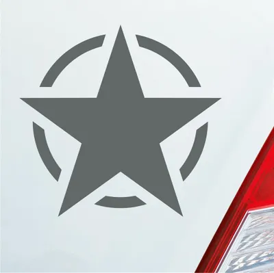 Produktbild von Auto Aufkleber US Army Stern USA Amerika America 10,2x9,7 cm Grau Sticker Heckscheibenaufkleber