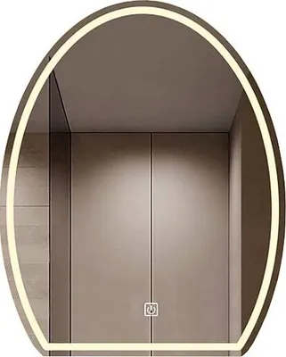 Zdjęcie produktu dla LUSTRO LED 50x60 TB02 WŁĄCZNIK DOTYKOWY PIASKOWANE ŁAZIENKOWE Z PODŚWIETLENIEM Lustro wiszące ATOS