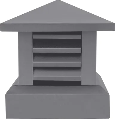 Produktbild von Schornsteinabdeckung - Schornsteinkappe - Quadratisch - Aluminiumlegierung - Für Schornsteine bis 25,5 x 25,5 cm - Dunkelgrau