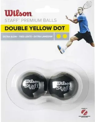 Obrázok produktu pre Pilka Do Squasha Wilson Staff 2Szt Double Yellow Dot Extra Slow