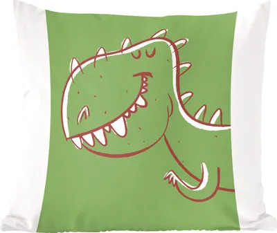 Produktbild von MuchoWow® Zierkissen Sofakissen Wohnzimmer Dekokissen 45x45 cm Dinosaurier - Tiere - Grün - Zeichnung - Kinder - Kinder - Schlafpolster - Polster für das Sofa