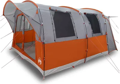 Produktbild von vidaXL Autozelt 4 Personen Grau und Orange Wasserfest