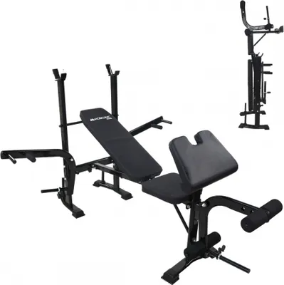 Produktbild von Mobiclinic Multifunktionale Trainingsbank Hantelbank verstellbar Pressfit Verstellbar klappbar Stahl Belastbar bis 250 kg Unterstützung für Stangen