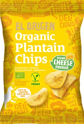 Zdjęcie produktu dla CHIPSY Z PLANTANA O SMAKU SERA WEGAŃSKIE BEZGLUTENOWE80 g - EL ORIGEN