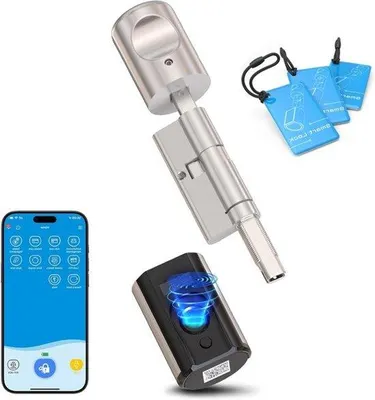 Produktbild von Elektronisches Türschloss mit Fingerabdruckerkennung – Schlüssellos und spritzwassergeschützt. Ein intelligentes Schloss für jedes Zuhause