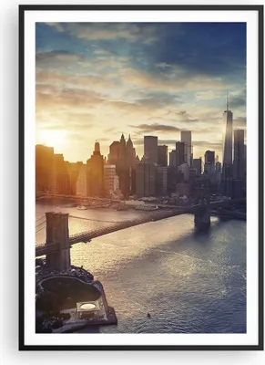 Produktbild von Gerahmtes Poster - Schwarzer Rahmen - New York Stadt - 70x100 cm - Wand Bild - Wanddeko - Wandbilder - Kunstposter - Wandposter - Bilderrahmen - Bilder - Kunstdruck - Wandbild - P2BPA70x100-3733