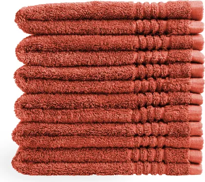 Produktbild von PHLOX Gästehandtücher Set - 6 Teilig - 100% Baumwolle 600 g/m² - 30x50 cm - Frottee, Weich - Terracotta, Rot