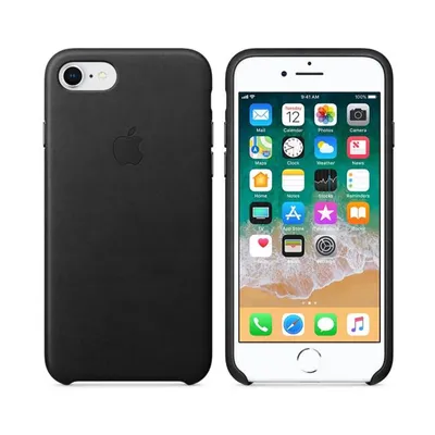 Image de Apple iPhone 8/7 Étui en cuir noir Étui de protection Coque arrière