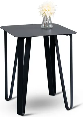 Produktbild von Beistelltisch Emma 2 aus pulverbeschichtetem Metall, schwarz, 40x40x50 cm (LBH)