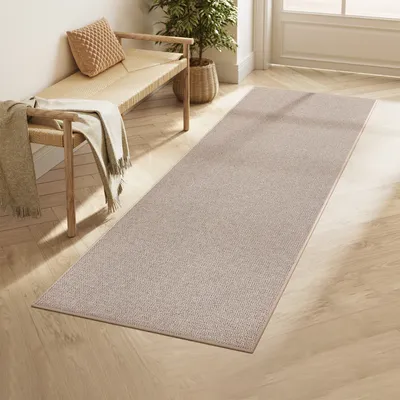 Produktbild von SONGMICS HOME Teppich, 80 x 150/200/300 cm, Wohnzimmerteppich, rutschfester Teppich, Jute-Optik, Dekoration, für Flur, Küche, Schlafzimmer, Esszimmer,