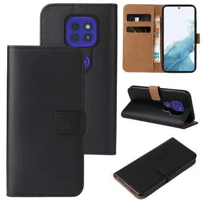 Produktbild von Handyhülle für Motorola Moto G9 Play Klapphülle Bookcase Flip Cover Hülle Handy Tasche Etui Farbe: Schwarz