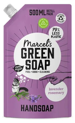 Productafbeelding van Marcel's Green Soap Handzeep Navulverpakking - Lavendel & Rozemarijn 500 ml