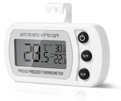 Digitale Kühlschrankthermometer, LCD, magnetisch, weiß