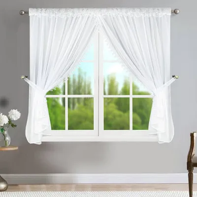 Produktbild von Hochwertige Fertiggardine VOILE Store mit Spitze 400x150 cm