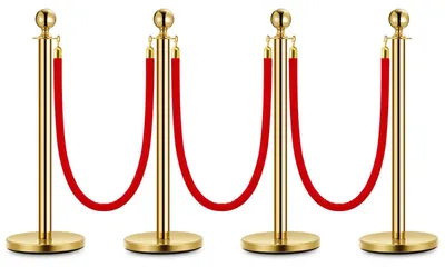 Produktbild von Absperrpfosten, Edelstahl, langlebiges Design, 4 Posts 3 Seile