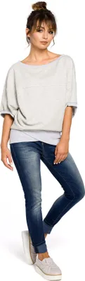 Produktbild von BeWear Damenbluse Lara B048 grau L/XL