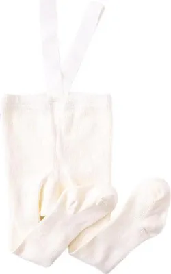 Produktbild von Baby Rippenstrumpfhose mit Lätzchen Creme M 6-12 Mcy