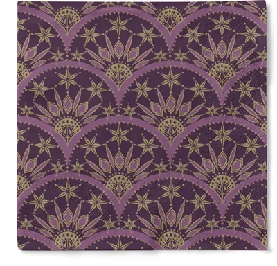 Produktbild von Tissue Serviette Saphira in Aubergine, 3-lagig, 33 x 33 cm, 100 Stück - Mank - Weihnachten Ornamente Sterne