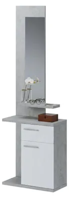 Produktbild von Candiolo - Garderobenschrank, 61x28x186 cm Beton Grau, inkl. Spiegel