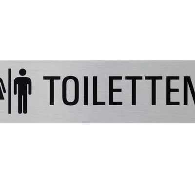 Produktbild von Aluhinweisschild 160x40mm D+H Toiletten
