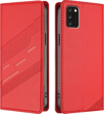 Obrázek produktu pro Pouzdro pro TCL A3X,Polyuretankožené peněženkové pouzdro s přihrádkou na karty a funkcí stojánku Rot