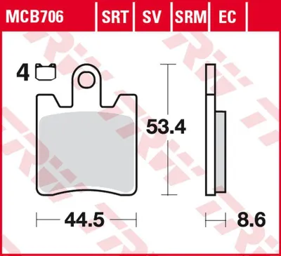 Produktbild von TRW Bremsbelagsatz MCB706SRM Otello 125 SA7 AN250 Burgman AN Epsilon SC250 GTS200