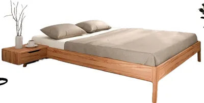 Produktbild von Bett Swig 3 Kernbuche massiv 140x200 cm ohne Kopfteil mit Holzbeinen