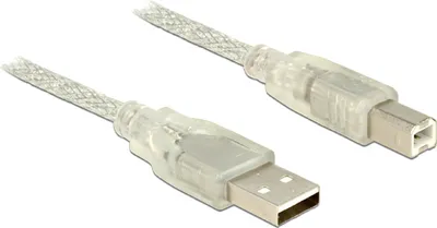 Produktbild von Delock - USB-Kabel - USB Typ B (M) zu USB (M) - USB 2.0 - 1 m - durchsichtig