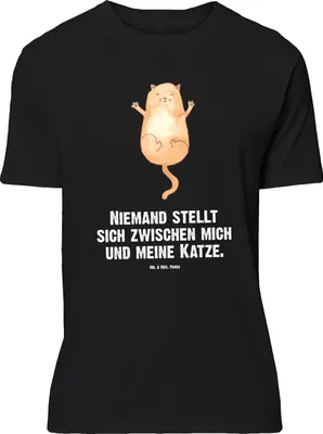 Produktbild von Mr. & Mrs. Panda Größe M T-Shirt Katze Umarmen - Schwarz - Geschenk, Shirt, Tshirt, Freundin, Cats, Herren, Liebe, mit Spruch, Cat