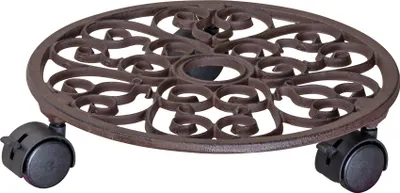 Produktbild von WAGNER Pflanzenroller ANTIK Ø 29 x 6,5 cm, außen & innen, Gusseisen, kupfer, Bremsen, Tragkraft 50 kg - 20092501
