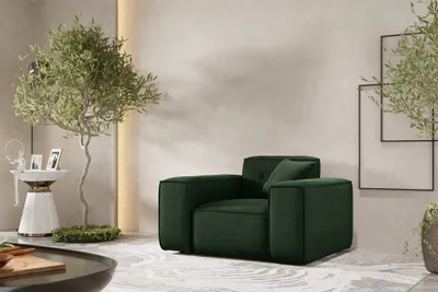 Produktbild von Sessel Designersessel CESINA in Stoff Opera Velvet Dunkelgrün