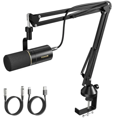 Productafbeelding van Dynamische studio microfoon met boomarm voor podcasting