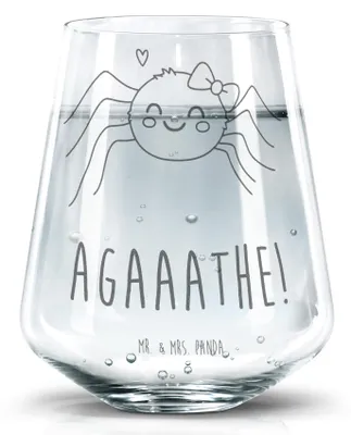 Produktbild von Mr. & Mrs. Panda Glas Spinne Agathe Freude - Transparent - Geschenk, Glasbecher, Tumbler, Beliebte, Viral, Trinkgefäß, Trinkglas, Wasserglas, Viraler Hit, Trend