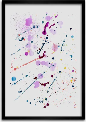 Produktbild von Bild - Bilderrahmen - Foto - 70 cm x 100 cm - MDF - Rahmen - Wandkunst - Bunte Flecken