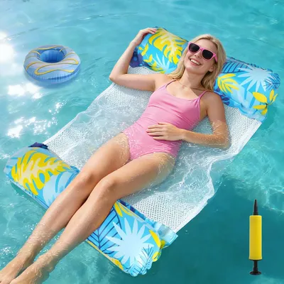 Produktbild von Luftmatratze Pool 4-in-1, Wasserhängematte mit Netz, mit Becherhalter, für Wasser