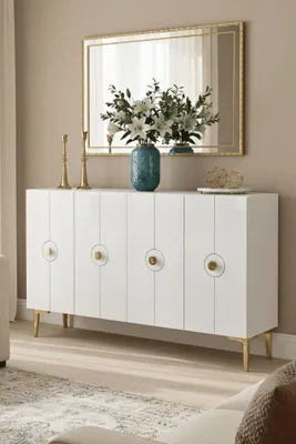Obrázok produktu pre Skye Decor, kvalitná konzolová stolík, 120 cm, biela, 100% melamín, 3-dielna