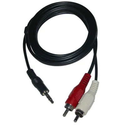 Produktbild von Audio Kabel Jack (3,5mm) M - 2x CINCH M, 3m, czarny, Logo blistr