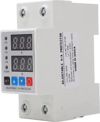 Obrázok produktu pre Prepäťové ochranné zariadenie DIN Rail Nastaviteľné digitálne napäťové relé s dvojitým displejom 240?300V