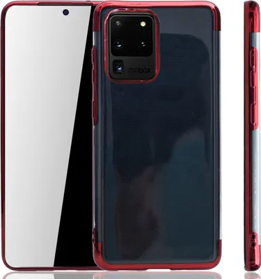 Image de Coque de protection pour Samsung Galaxy S20 Ultra, couleur rouge, transparente, en TPU (silicone), pour l'arrière du téléphone