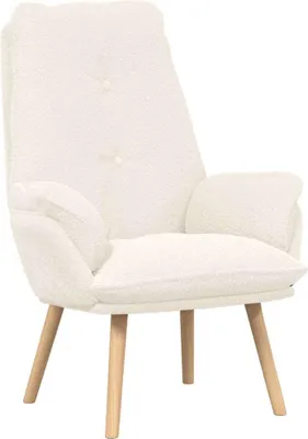 Zdjęcie produktu dla vidaXL Fotel kremowy 69 x 74 x 93 cm Tkanina Sherpa