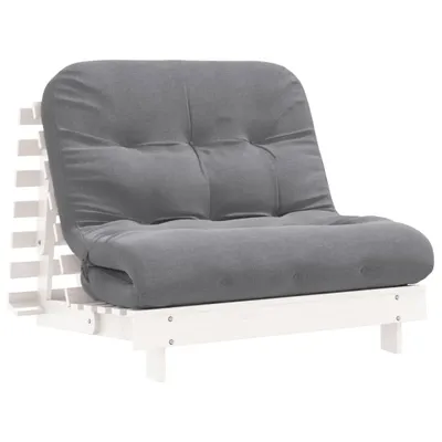 Obrázok produktu pre vidaXL Futonová rozkladacia pohovka s matracom biela 100x206x11 cm borovicové drevo