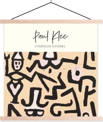 Produktbild von MuchoWow® Textilposter Paul klee - Kunst - Flugblatt der Komödianten 60x60 cm mit holzfarbenen Rahmen - Wanddekoration