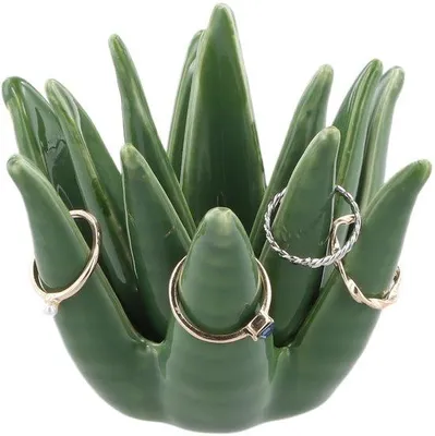 Immagine prodotto di Portagioie in aloe per anelli, orecchini a bottone e braccialetti, grande, ideale per matrimoni, regali di compleanno e decorazioni per la casa